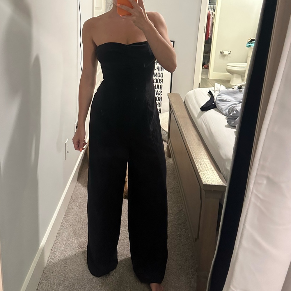 Monki Black Strapless Jumpsuit NWT - Picture 5 of 5